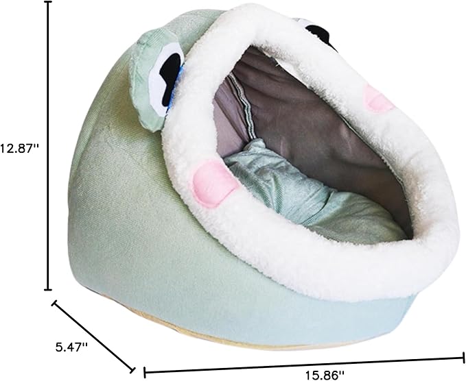 Johanna's Gateau Cat Bed Cave, Covered Cat Bed with Removable Washable Cushioned Pillow, Comfortable Warming Cat Beds for Indoor Cats