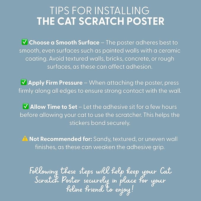 The Cat Ladies Scratching Poster - Wall Scratcher Pads - Scratch Mat Art Print for Indoor Cats - Furniture, Couch, and Carpet Protector - Wall Mounted or Floor Sisal Scratchers