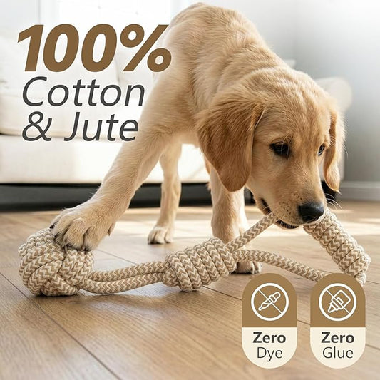 Puppy Chew Toys for Teething Relief, Dog Rope Toys for Small and Medium Dogs, Dental Chew Rope for Training, L Size