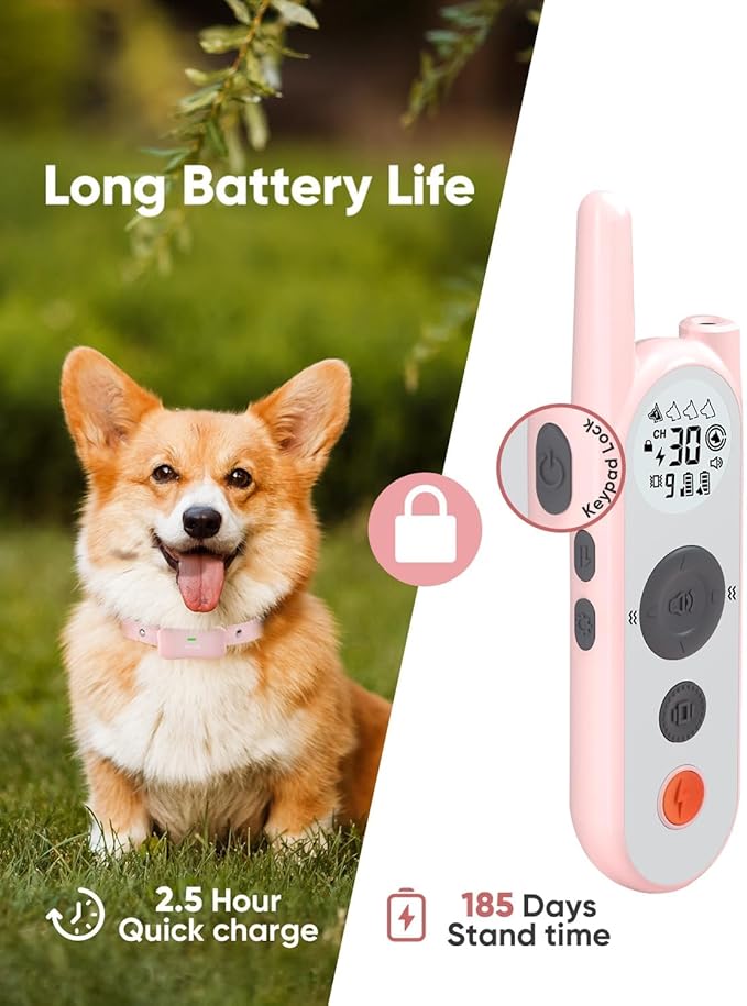 Wireless Dog Fence System Electric Fence for Dogs 6000FT Shock Collar for Dogs Training Collar with Remote Waterproof Rechargeable Safe Pet Containment System Boundary for 1 Large Medium Dog