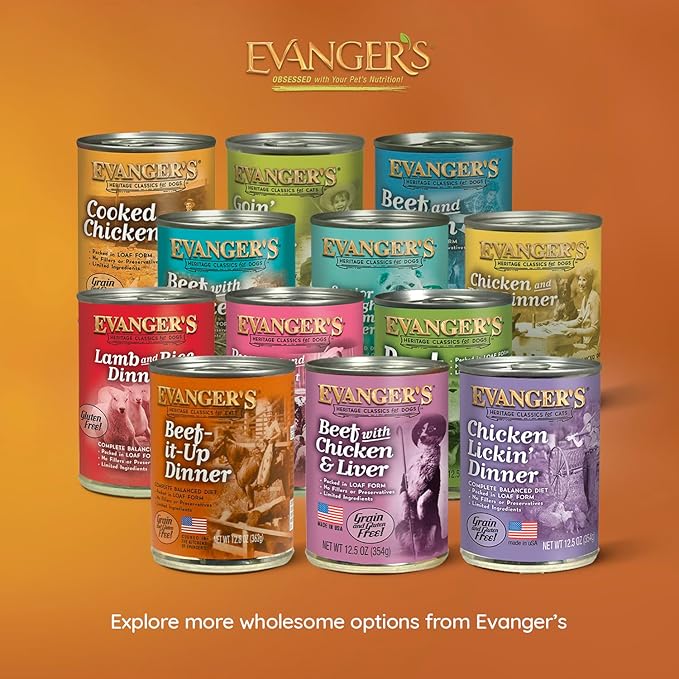 Evanger's Heritage Classics Beef It Up for Cats – 12 Count, 12.5 oz Each – Market Fresh Beef, Grain Free, Limited Ingredients, Traditional Loaf Style