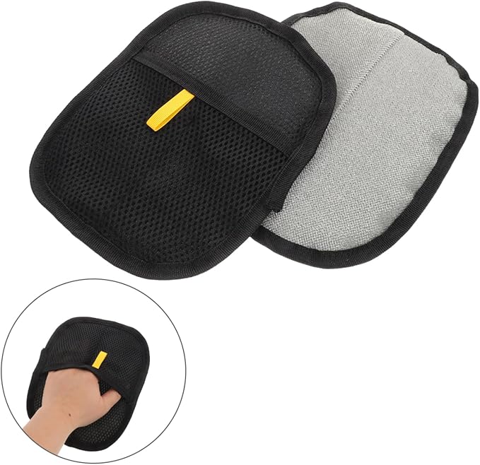 POPETPOP 2pcs Pet Hair Removal Gloves Double-Sided Brush Mitts for Dog Cat Grooming Hair Remover Tool Adhesion Tech Large for Thorough Cleaning