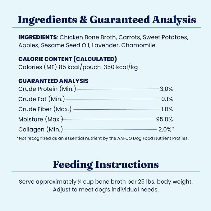 Solid Gold Chicken Bone Broth for Dogs - Limited Ingredient Bone Broth Dog Food Toppers for Picky Eaters with Collagen & Superfoods - Dog Gravy Topper for Dry Food - Gut Health & Hydration - 6 Pack
