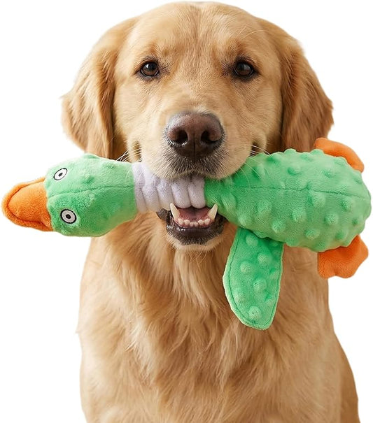 Goose Dog Toy Soft Stuffed Animal Plush Dog Puppy Chew Toys to Keep Them Busy Pet Supplies for Chewers Small Medium and Large Breeds (Green)