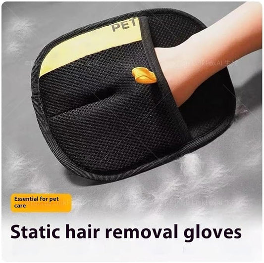 Pet Hair Removal Gloves, 3-Pack Reusable Grooming Mitts for Cats and Dogs, Hair Remover for Furniture, Carpet, Car Seats