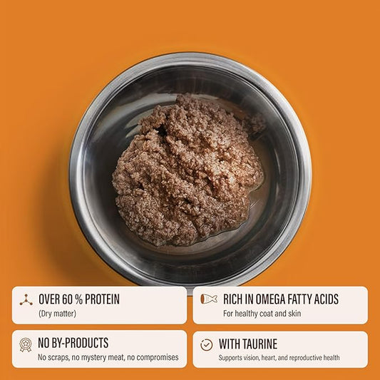 Chewer´S Joy - Wet Cat Food - Variety Pack – 3 Flavors: Tuna & Salmon, Tuna & Chicken, Tuna & Turkey – Natural Pâté – High Protein – Grain Free – Rich in omega-3s for Skin Health - 12 Cans (3 oz)