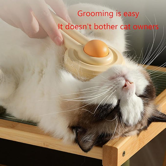 Cat Hair Comb Pet Cat Brush Pet Massage Brush Rub Hair Removal Combs For Dogs For Cat Pet Grooming Combs Bath Supplies Pet Cat Brush, champagne yellow
