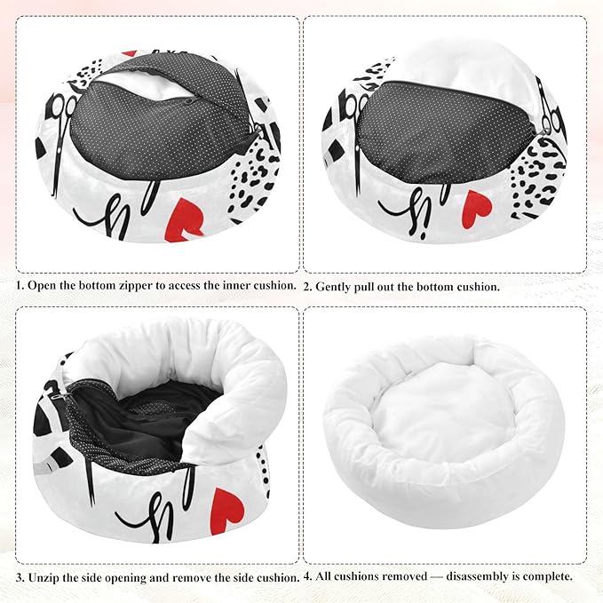 Pet Cat Beds Calming Anti Anxiety fluffier Puppy Beds for Medium Size Pets Supplies Simple Decor Pattern