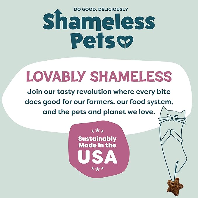 Shameless Pets Crunchy Cat Treats - Kitty Treats for Cats with Digestive Support, Natural Kitten Treats with Real Chicken, Healthy Flavored Feline Snacks - Cran You Say Chicken, 12 oz