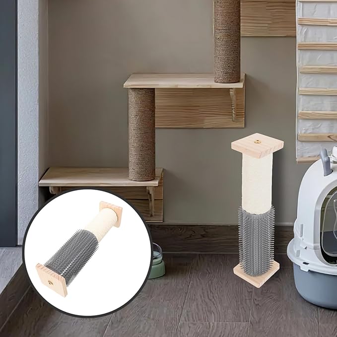Cat Scratching Post Vertical Sisal Sturdy Floor Scratcher Itch Relief for Indoor Cats and Kittens Reusable Climbing Perch Pet