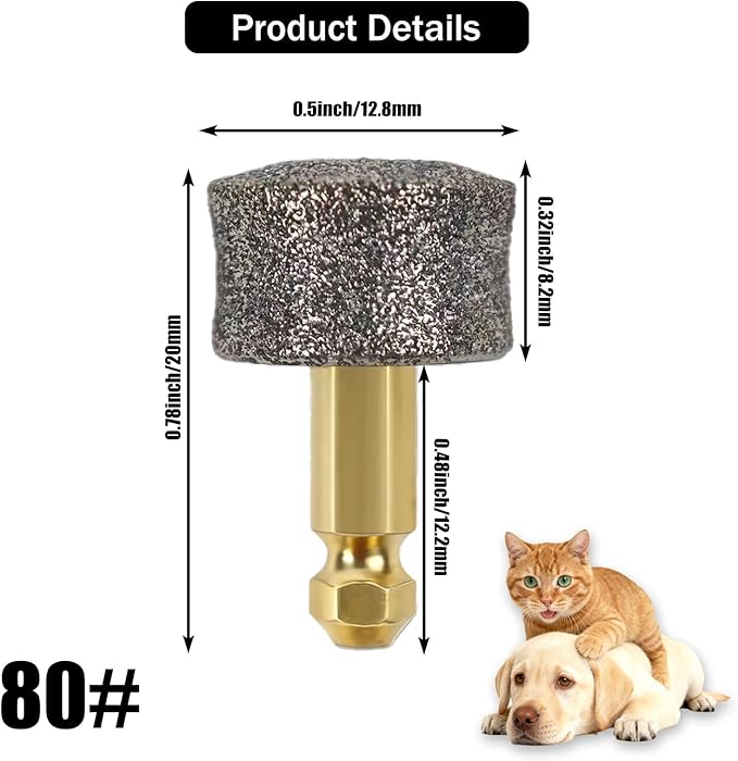 Dog Nail Grinder - Regular - Replacement Head, and Most Brands' Cat/Pet/Dog Nail Grinders, Highly Efficient, Safe and Reliable(2pcs)