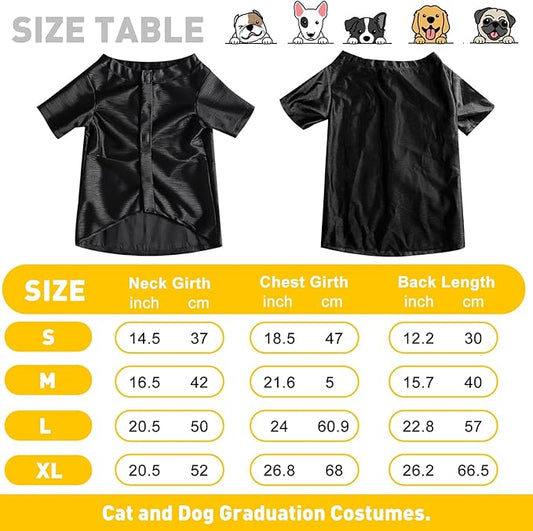 Dog Graduation Cap and Gown Set 2026 - Adjustable Washable Pet Cosplay Costume for Small Medium Large Dogs, Graduation Gift Supplies with Cap Robe Tassel,Dog Graduation Outfits Gifts (Black, Small)