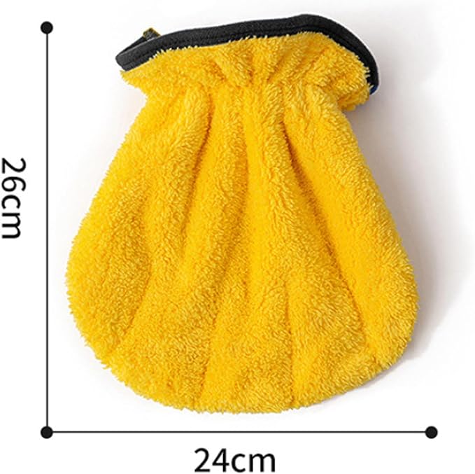 2026 New Corals Fleece Pet Grooming Gloves, Soft Cat Bathing Mitts, Gentle Absorbent Towel Gloves, Reusable and Lightweight, Quickly Drying Dogs Cats (Yellow, 4pcs)