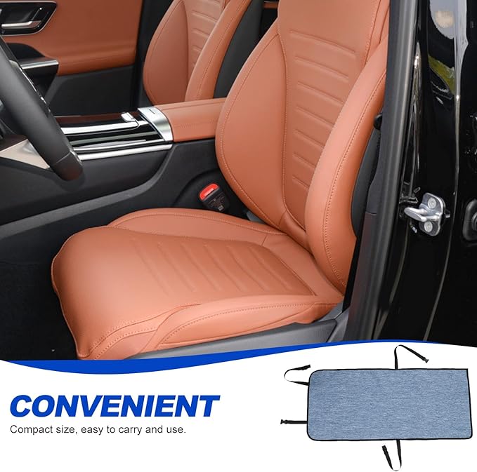 LIOOBO Waterproof Car Seat Cover for Dogs, Car Protector for Pets, Non-Slip Front and Back Seat Pad, Scratch-Resistant Automotive Pet Supply in Light Blue for Travel