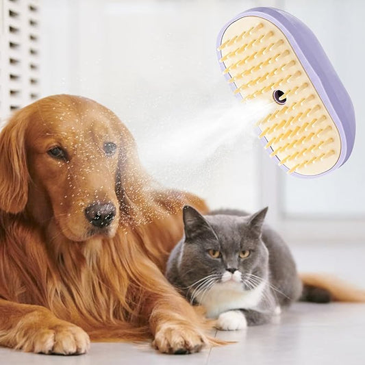 Pet Steamy Brush, Type C Rechargeable Pet Grooming Comb, Electric Massage Cat Dog Hair Care Tool, Portable Pets Cleaning Brush Accessory, for Small Medium Large Kitten Puppy Home Use