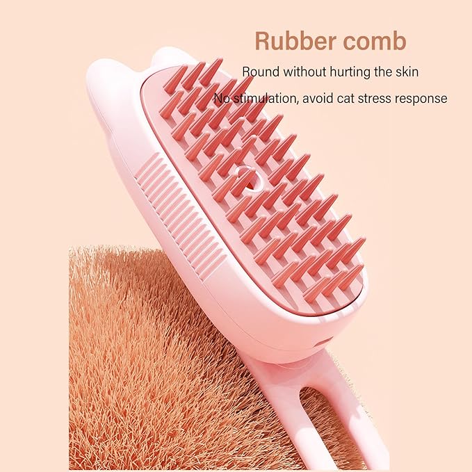 aqxreight Cat Mist Brush Multifunctional One Click Spray Shedding Bath Brush Pet Steam for Cats Dogs Grooming Supplies Pink It Must Problems Tool Pet Knots Mist Knots Solve (Pink)