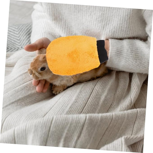 2pcs Pet Bite Resistant Gloves Thicken Protection Gloves for Hamster Bathing Grooming Training Soft Fleece Material for Comfort and
