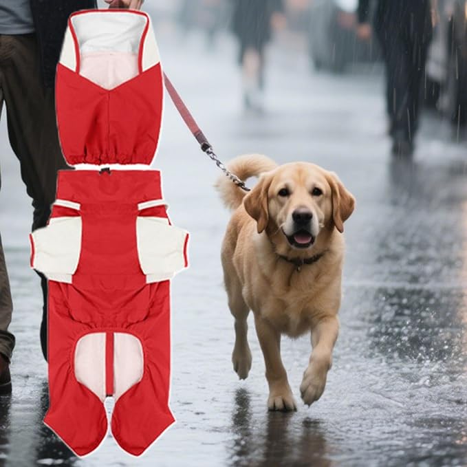 Dog Raincoat,Removable Pet Supplies - Breathable Rain Jacket for Medium Dog - for Daily Walking Training Travel Shopping Camping Adventure