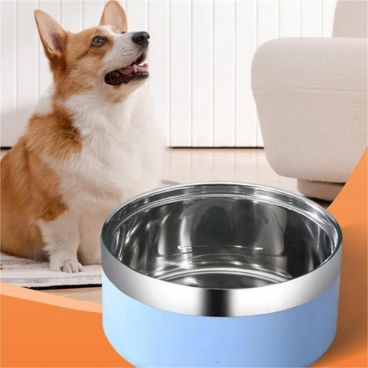 1PCS Stainless Steel Pet Bowl Round Thickened Cat and Dog Food Bowl Multi-Specification Anti-Fall Food Bowl Feeding Pet Supplies(Pink,S-14CM)