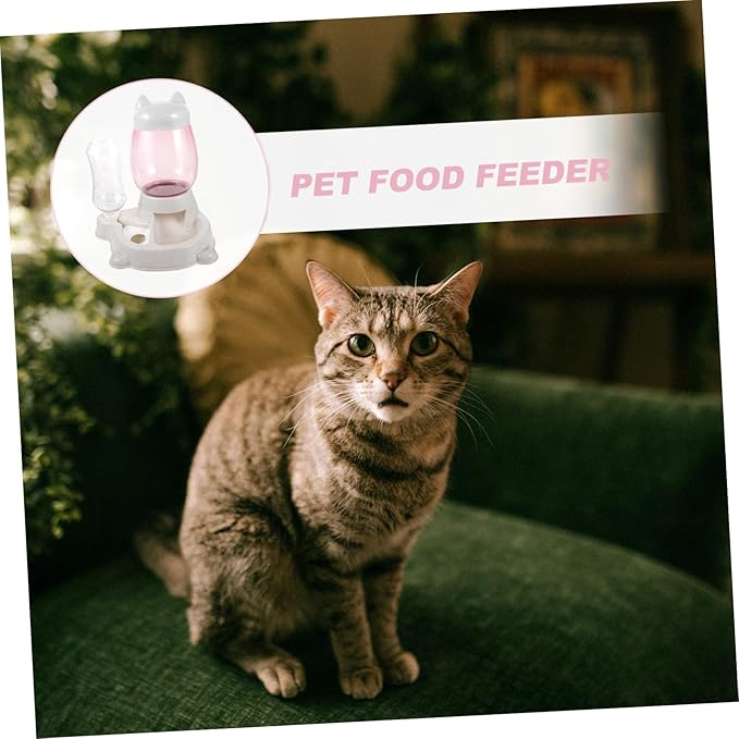 Pet Feeder Cat Feeder and Water Dispenser Kitten Food Container Easy to Fill
