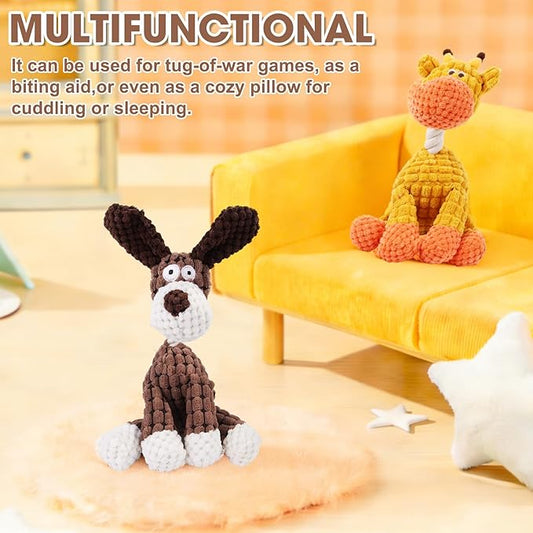 Indestructible Dog Toys,2026 New Dogs Plush Toy for Aggressive Chewers,Stuffed Toys Dogs Squeaky Durable Chew Toy for Indoor Pups Teething (B)
