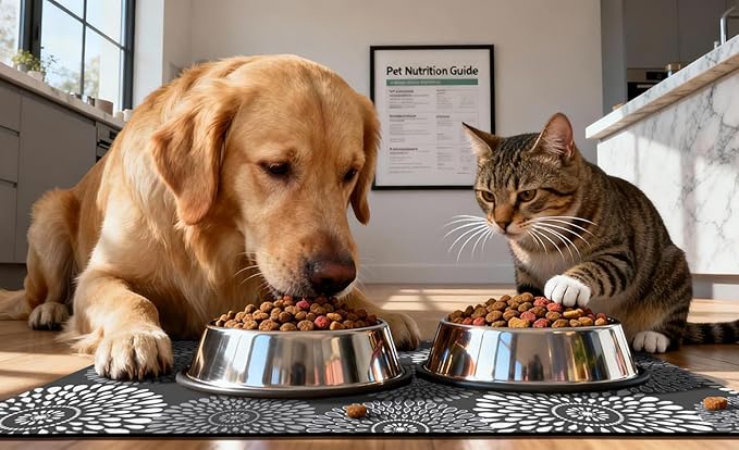 Dog Food Mat, Absorbent Waterproof Non-Slip Pet Cat Bowl Feeding Mat for Food & Water Pet Supplies 12 * 20"