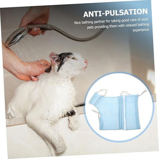SUPVOX Cat Grooming Bath Bag Reusable Netting Bag Pet Wear-Resistant Polyester for Cats