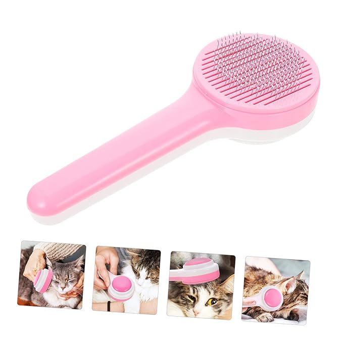 Kisangel Grooming Comb for Cats and Dogs Ergonomic Pet Brush for Removing Loose Hair Lightweight Design for Kittens and Dogs Comfortable Grooming Tool