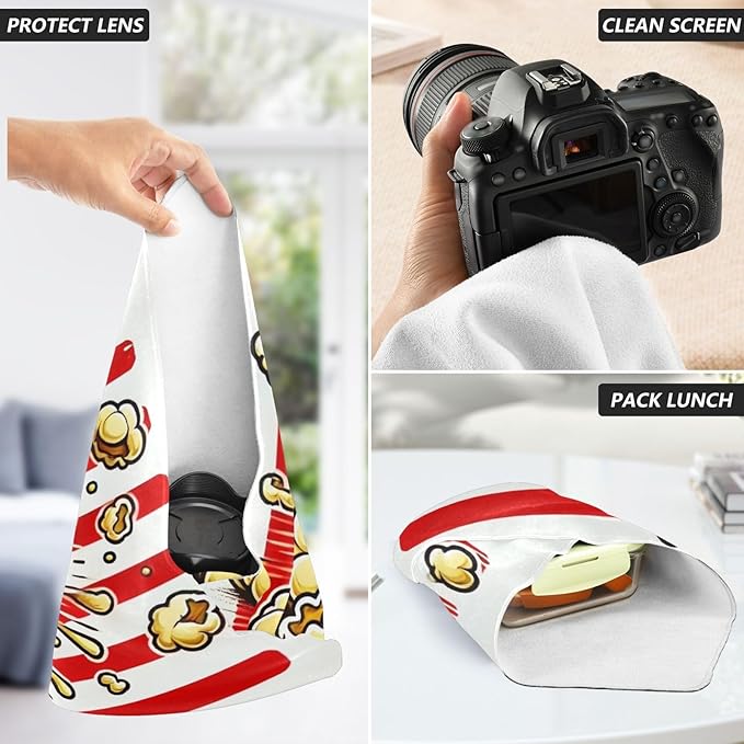 MCHIVER Popcorn Red Stripe White Cat Wrap for Grooming Self- Magic Cloth Grooming Blankets Cat Restraint Bag for Calming Holding 17.7 * 17.7 in