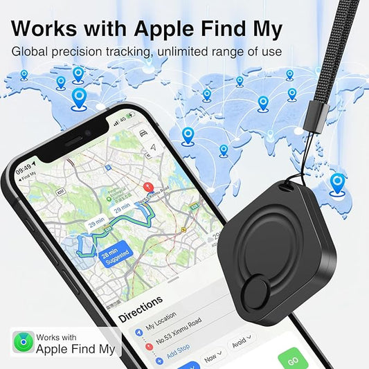 Tags-2 Pack Air Tracker, Key Finders and Item Finder Locator with Sound, Smart Tag Bluetooth Trackers Compatible with Apple Find My (iOS Only), Luggage, Key, Pet Tracker, Lightweight, Black