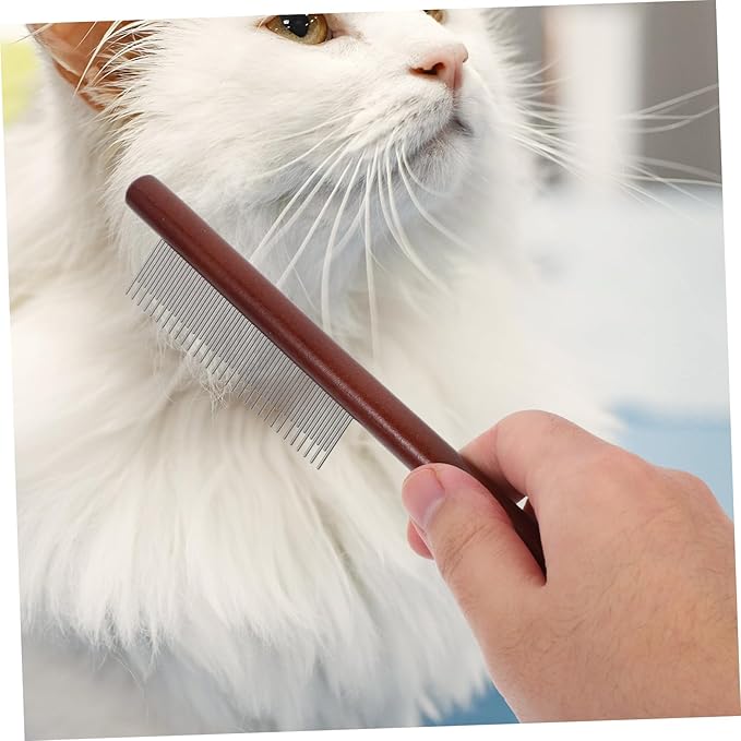 Sosoport 3pcs Dog Cat Hair Comb Pet Grooming Supplies Small Dogs Accessories Wooden Handle Tear Stain Brush