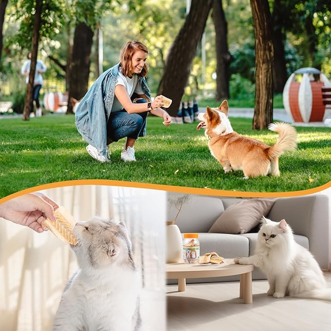 Freeze Dried Cod Dog & Cat Treats - Single Ingredient, High Protein, Rich in Omega-3 Supports Joint, Skin Coat Health, Large Piece Training Snacks (14-15 Pcs)