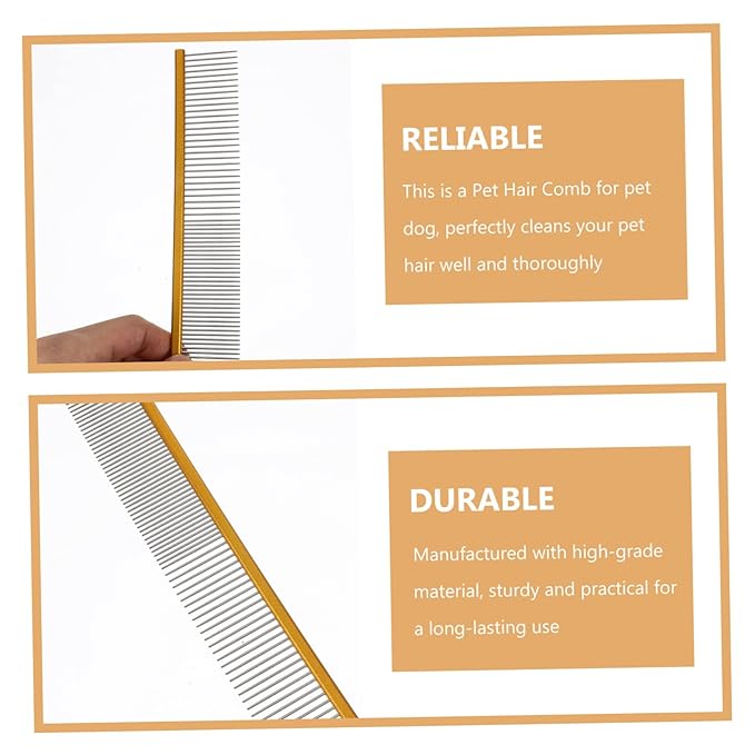 Toyvian Grooming Comb for Cats and Dogs Portable Pet Hair Comb for Easy Knot Removal Rounded Needles for Gentle Grooming for Daily Use and Bathing