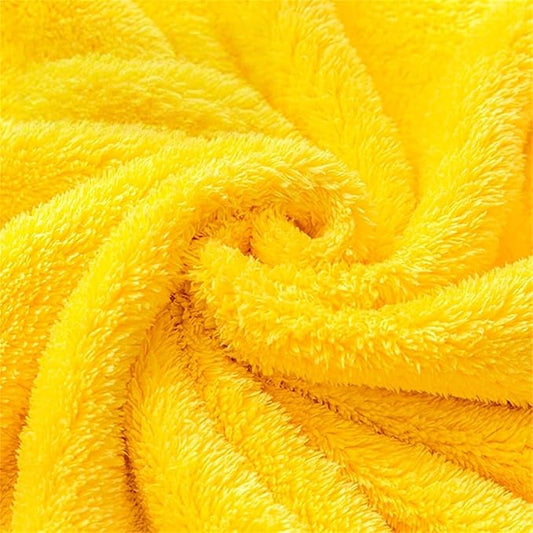 2026 New Corals Fleece Pet Grooming Gloves, Soft Cat Bathing Mitts, Gentle Absorbent Towel Gloves, Reusable and Lightweight, Quickly Drying Dogs Cats (Yellow, 2pcs)