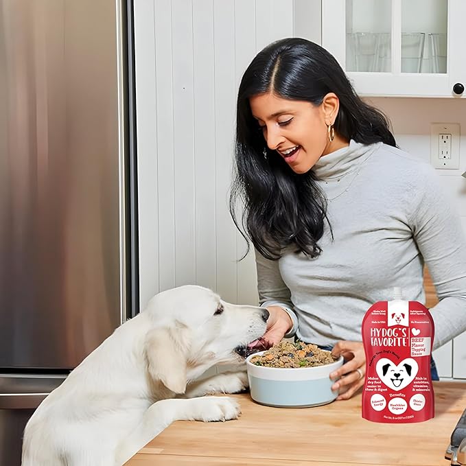 My Dog's Favorite Organic Dog Food Topper - Beef Omega-3 Probiotics & Turmeric for Digestion & Immunity Support - High-Protein Meal Enhancer for Picky Eaters - Healthy Wet Food Topping (8oz)