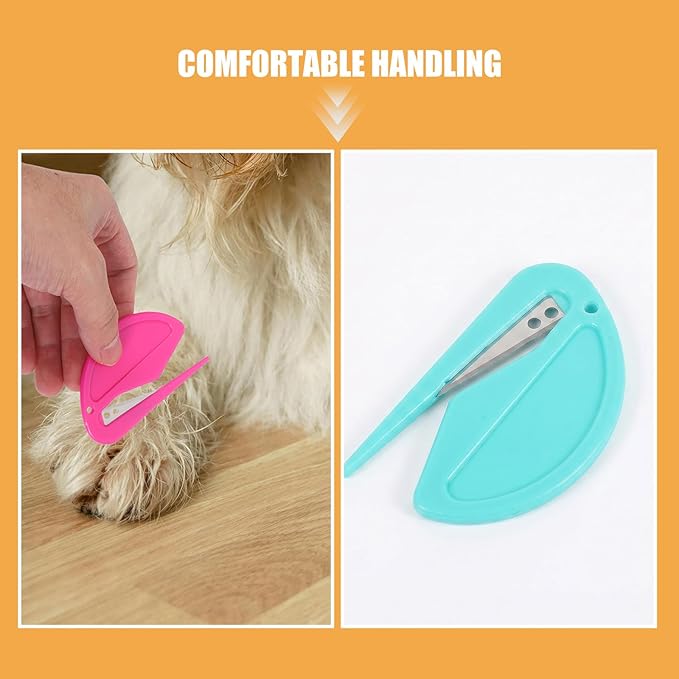12pcs Dematting Comb for Cats: Dog Cat Detangling Brush - Matted Knotting Comb Home Grooming Supplies for Pet Hair Removal and Dematting