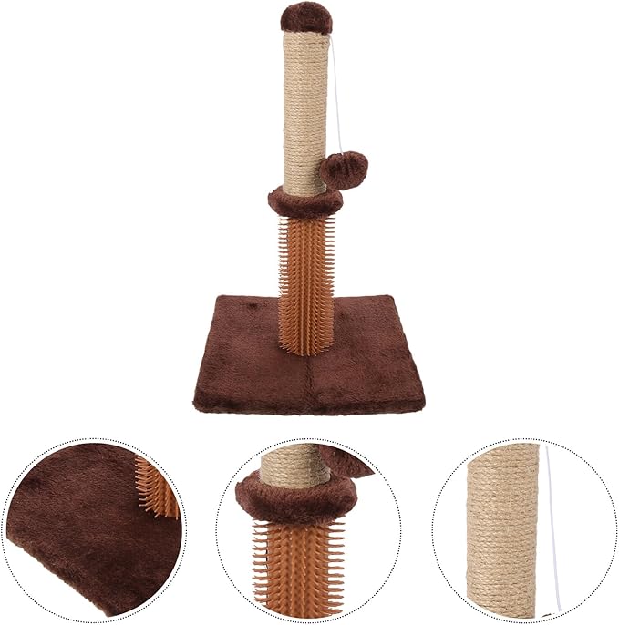 Beaupretty Wear-Resistant Kitten Scratcher Vertical Cat Scratching Post with Palm Plush Cover Sturdy Daily Use Cat Scratch Board Includes Perch and Play Platform