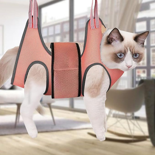 Cat Nail Clipping Hammock – Elastic Pet Grooming Restraint, Breathable Cat Grooming Sling | Pet Bathing Restraint Bag, Cat Bath Hammock, Cat Grooming Hammock, No-Scratching Grooming Hammock for Cats
