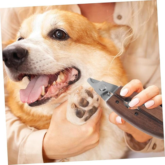 VICASKY Professional PET Nail Clipper Ergonomic Wooden Handle Stainless Steel Dog and Cat Nail Trimmer for Small Animals Safe and Convenient Grooming Tool