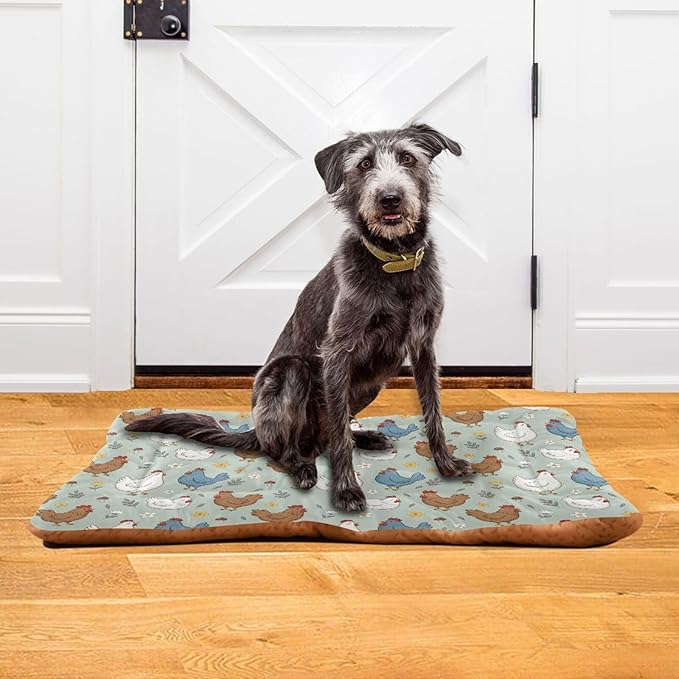 Dog Bed for Crate Washable Pet Sleep Pad, Country Style Kennel Mat with Non-Slip Bottom, Soft Fluffy Supplies Pet for Dogs and Cats (36x24 inch)