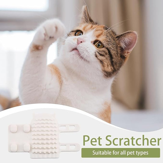 Cat Selff Scratcher - Selff-Grooming Cat Wall Brush, Adjustable Silicone Cat Corner Scratcher, Wall-Mounted Pet Massage Brush | Soft Selff-Cleaning Brush Suitable for Cats, Kittens, and Puppies