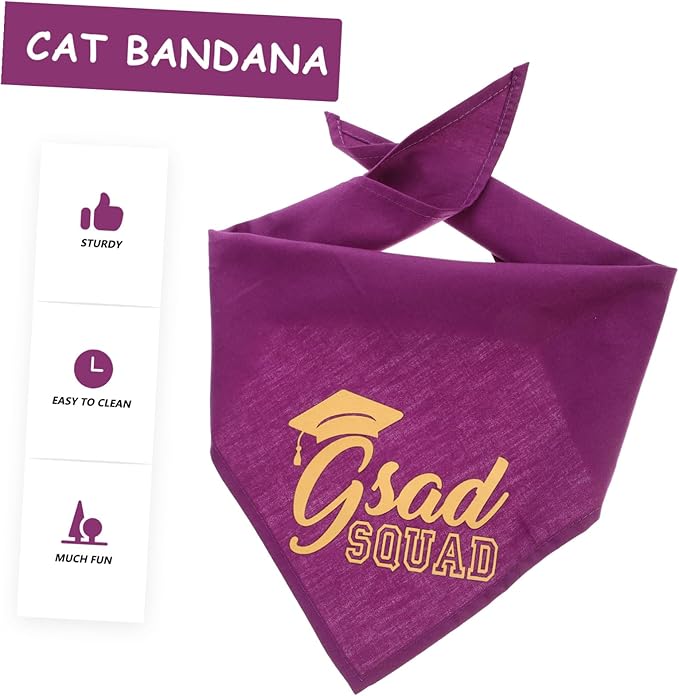 Graduation Dog Bandana Scarf 25-48cm Neck Size Decorative Puppy and Cat Pet Bandana for Photo Shoot and Party Supplies