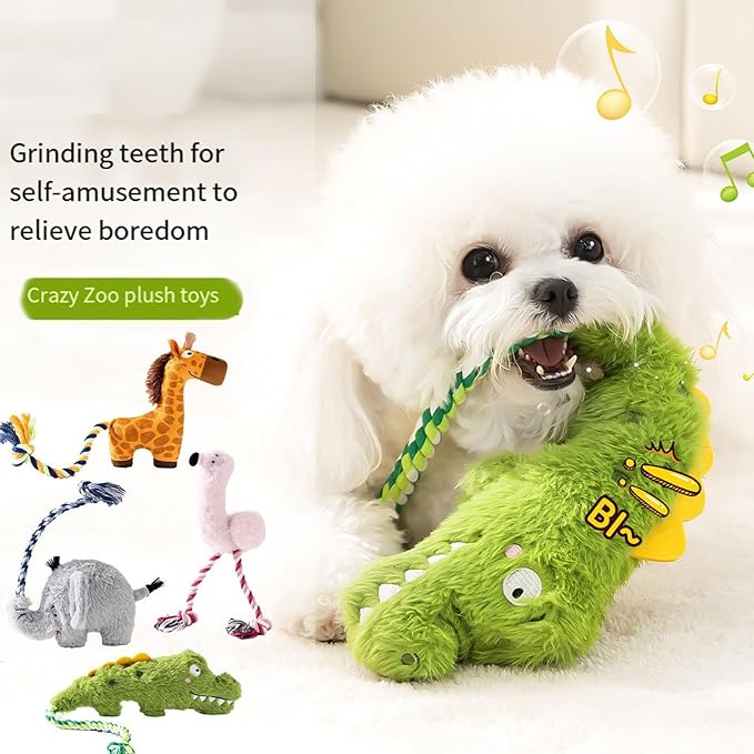 Realistic Animal Plush Dog Toy Squeaky Chew Toy for Puppies Interactively Pet with Bites Molar Teeth Chew-Resistant Sound Teeth Training Supply