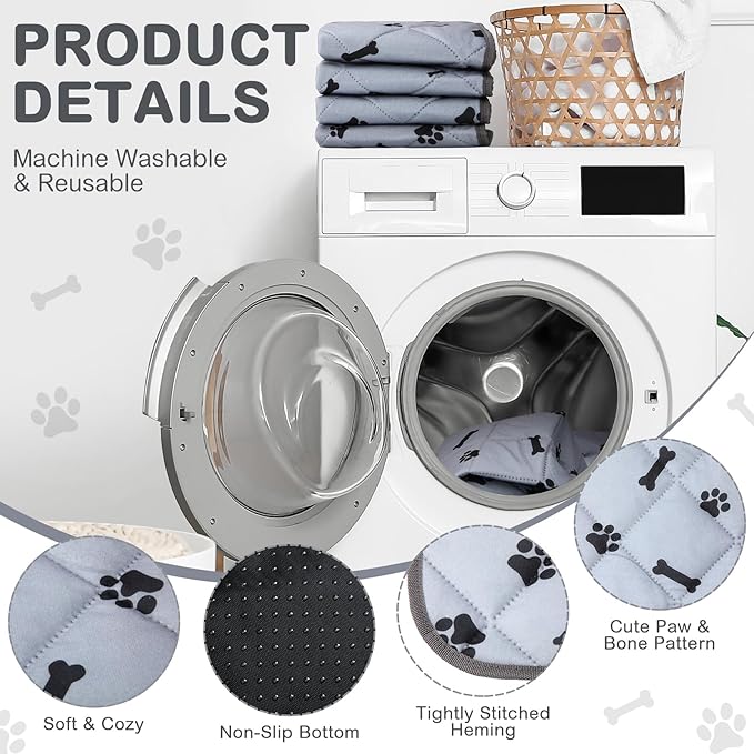 Namalu 4 Pack Self Warming Cat Bed Self Heating Cat Mat 18 x 24 Inch Self Warming Dog Cat Bed Pad Heat Reflective Soft Dog Crate Pad Anti Slip Thermal Pet Mat Washable for Outdoor Indoor Pets