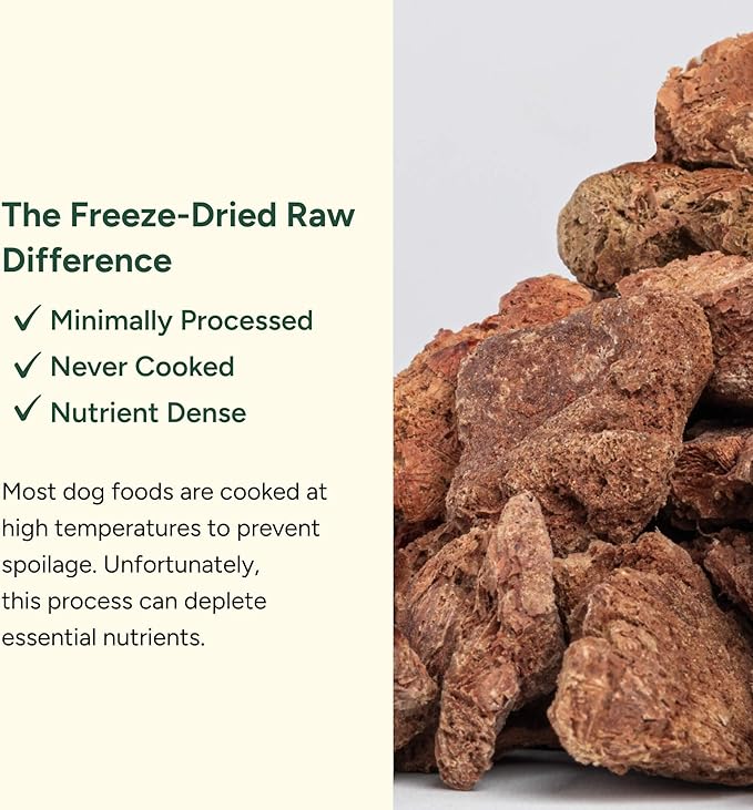 360 Pet Nutrition Freeze Dried Multi Protein Complete Meal for Adult Dogs, High Protein, Omega 3's, No Fillers, Made in The USA + Chicken Liver Treat