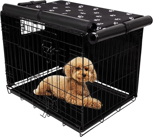 Pet Prime Dog Crate Cover Indoor/Outdoor Durable Windproof 600D Oxford Fabric Pet Kennel Cover Fit for 24 30 36 42 48 Inches Wire Dog Crate for Small and Large Dogs-Cover Only(30 Inch (30"x18"x21"))