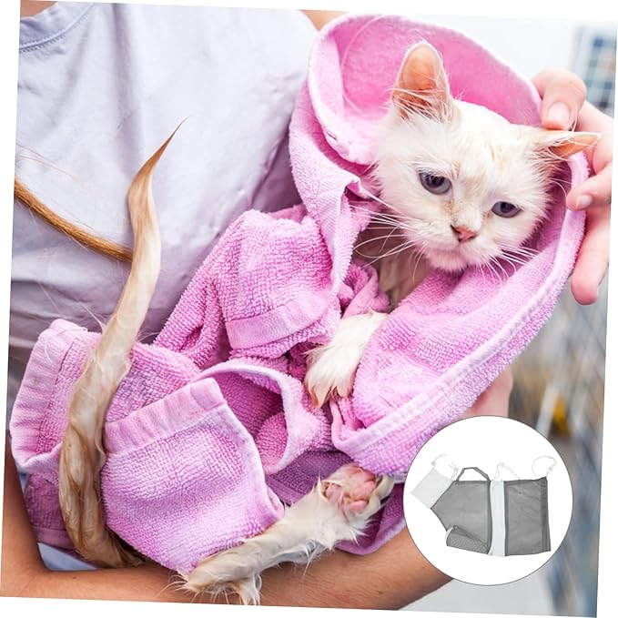 Kisangel Pet Grooming Bath Bag Cat Bathing Supplies Cat Shower Net Bag Grooming Tool