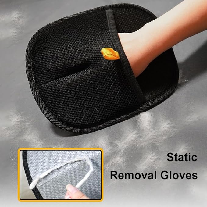 1/2/3 pcs Pet Grooming Gloves Double Sided Pet Brush Gloves Pet Hair Remover Gloves for Dog Cat Rabbit with Long/Short/Curly Hair