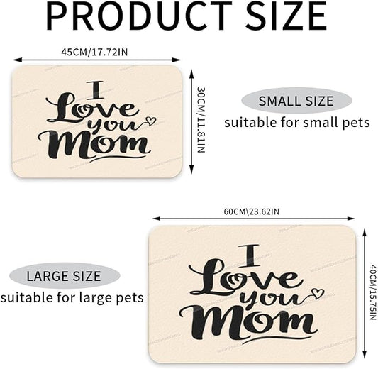 Dog Food Mat Dog Mat for Food and Water 24x16In Happy Mother's Day Floral Gift for Mom Hl No Stains Cat Pet Feeding Mats Water Bowl Messy Drinkers