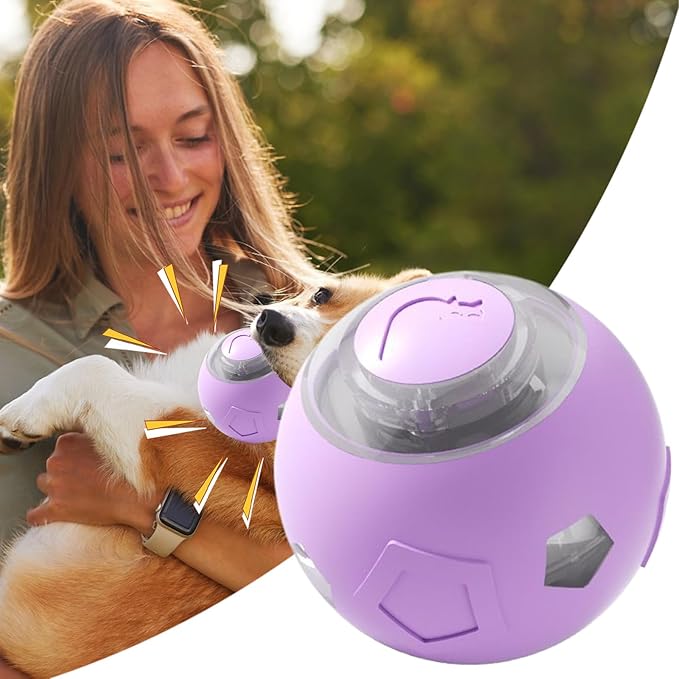 Genérico Moving Dog Ball - Electric Pet Toy | Rechargeable Quiet Dog and Cat Ball with LED Lights For Puppies Cats Aggressive Chewers Indoor Games Interactive Pet Supplies